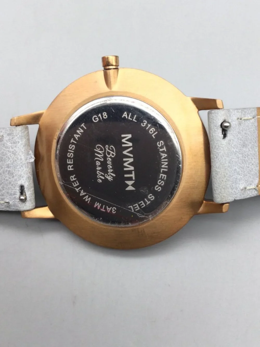 MVMT Boulevard Beverly Marble Womens Watch 38mm Rose Gold Tone New Battery